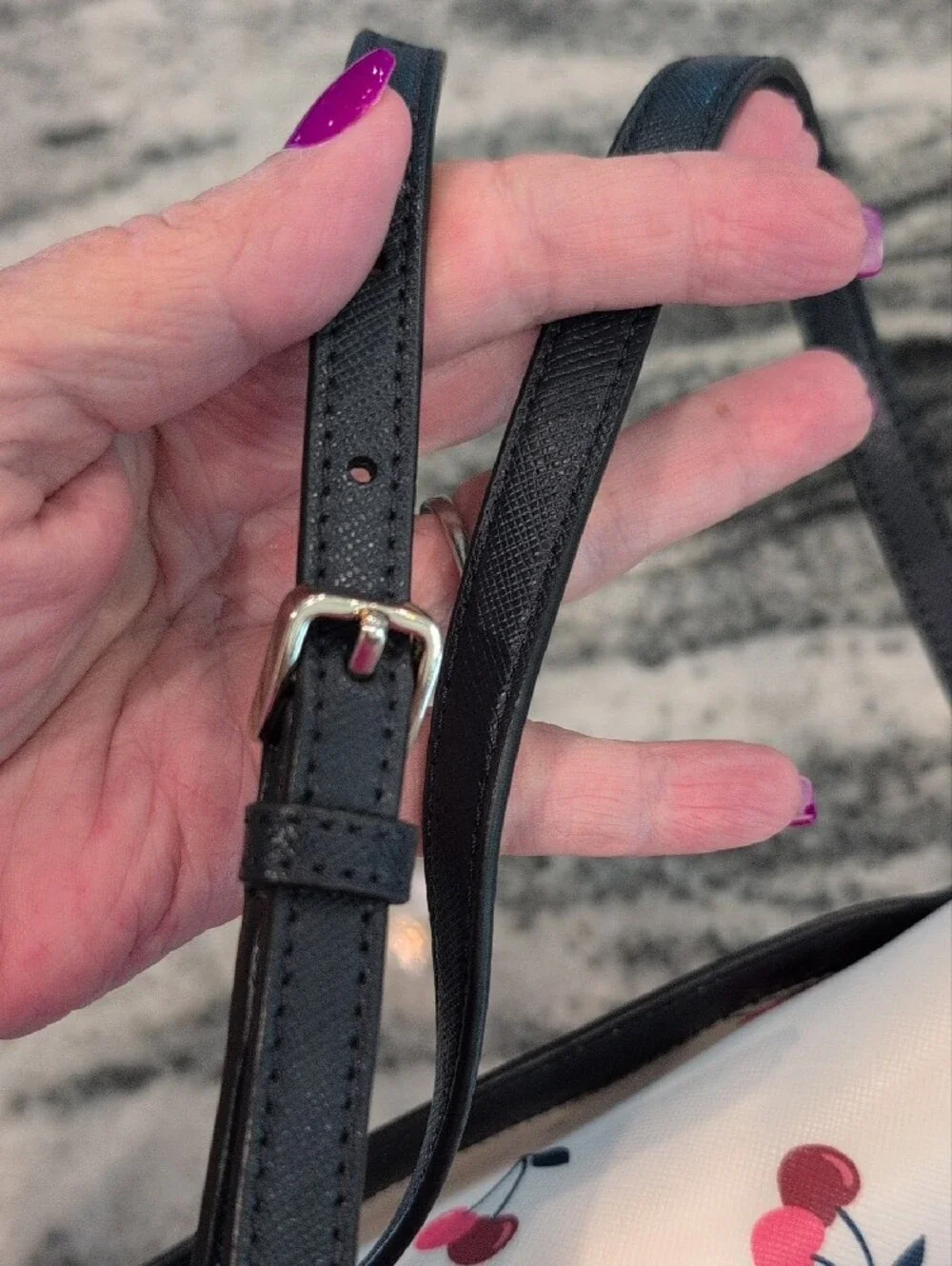kate spade Cream Crossbody with Pink Cherry Print